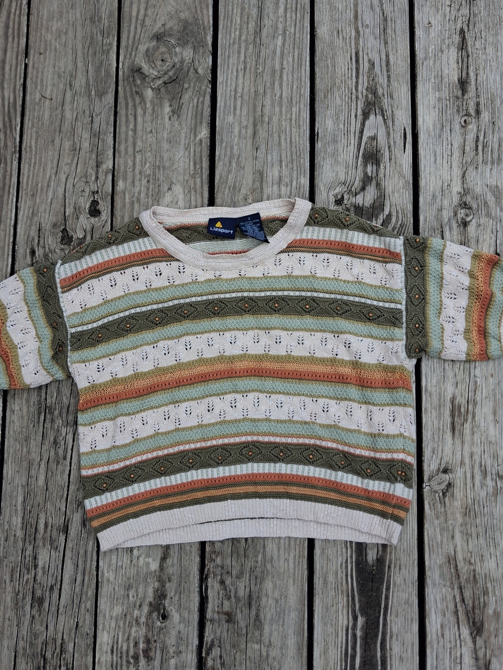 Vintage Lizsport Knit Boho Top Small